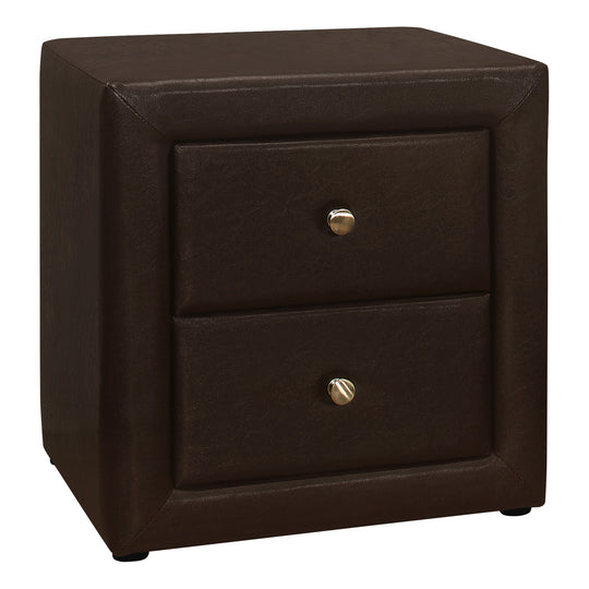 I 5601 Bedroom Accent - 21"H / Brown Leather-Look Night Stand - Furniture Depot