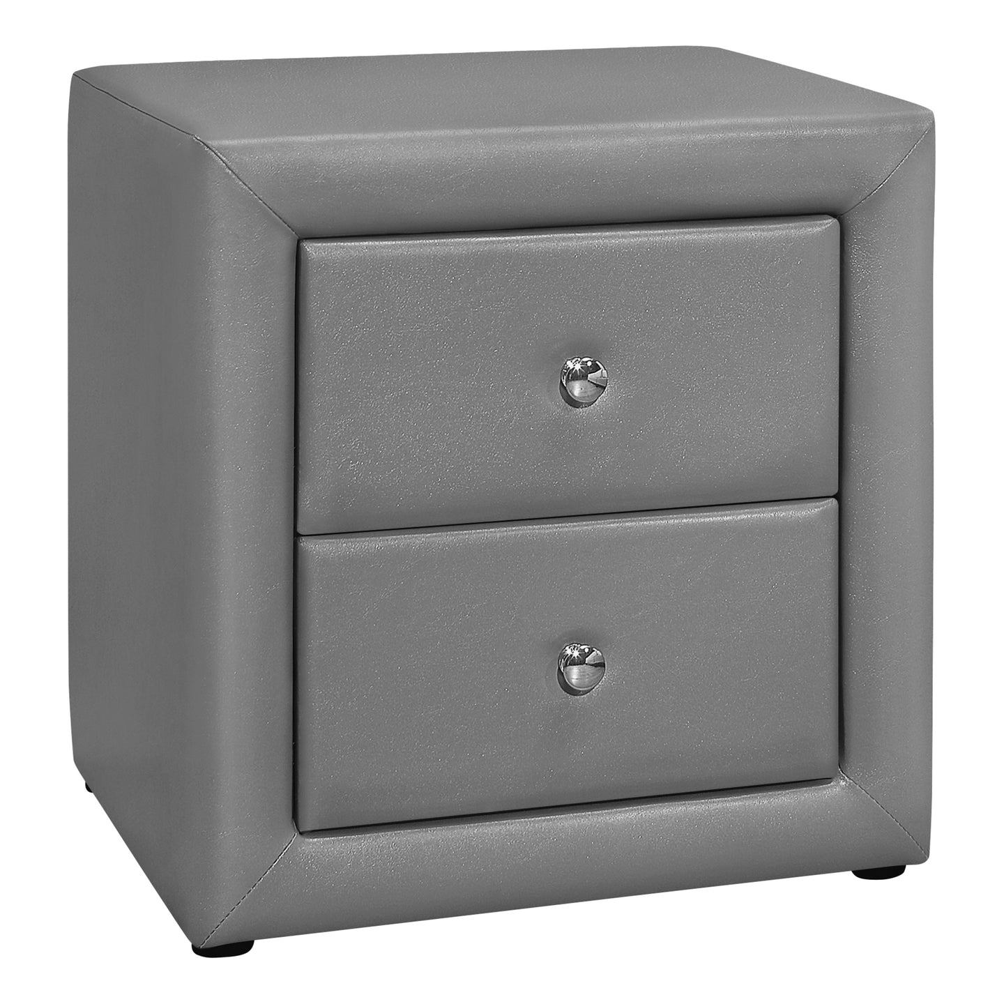 I 5602 Bedroom Accent - 21"H / Grey Leather-Look Night Stand - Furniture Depot (7881124708600)