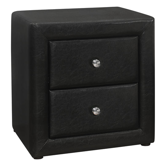 I 5603 Bedroom Accent - 21"H / Black Leather-Look Night Stand - Furniture Depot (7881124741368)