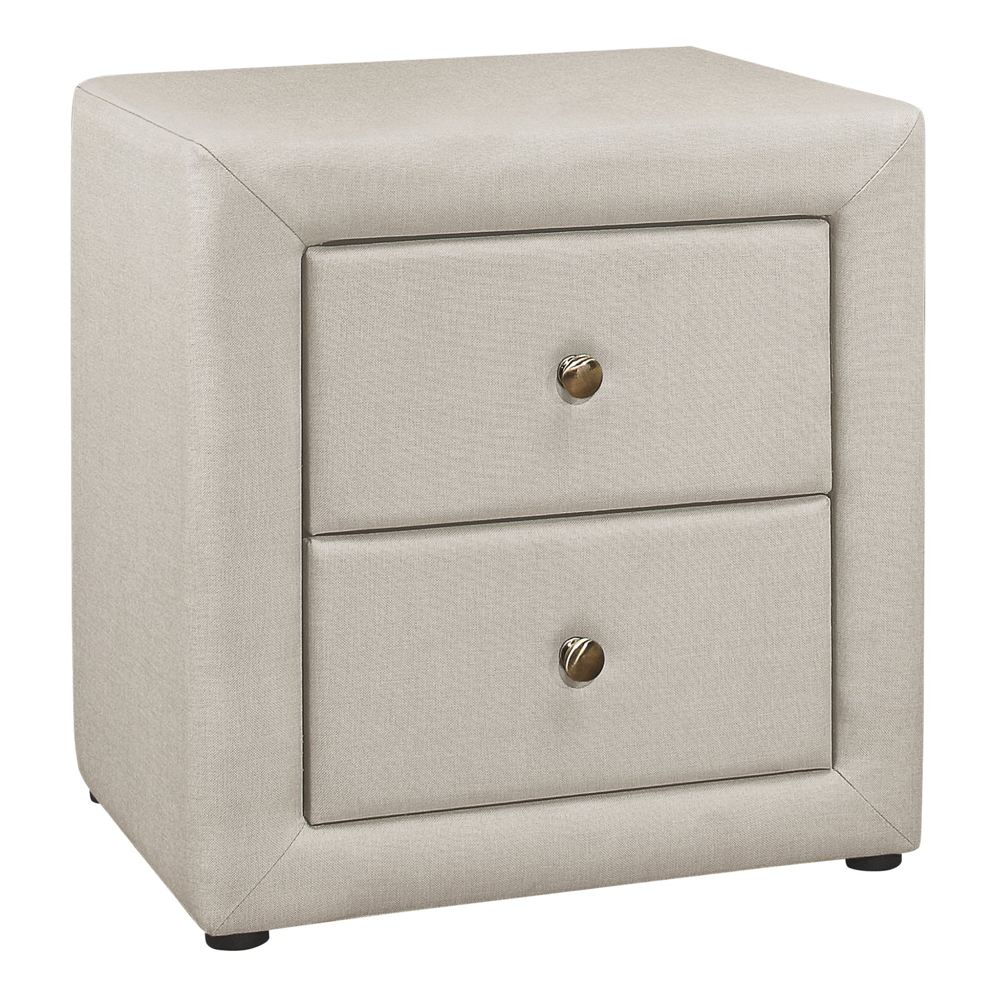 I 5605 Bedroom Accent - 21"H / Beige Linen Night Stand - Furniture Depot (7881124806904)