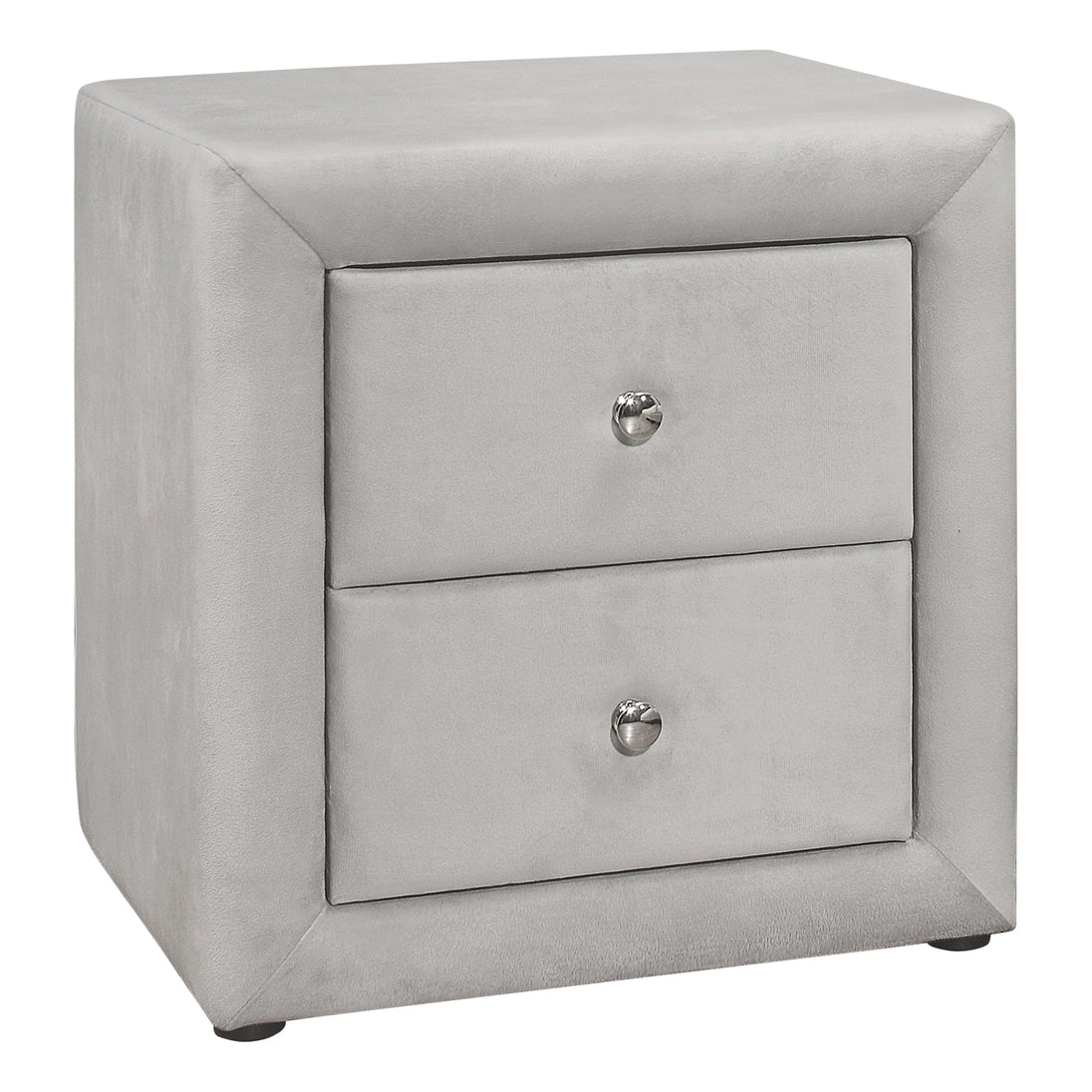 I 5606 Bedroom Accent - 21"H / Light Grey Velvet Night Stand - Furniture Depot (7881124872440)