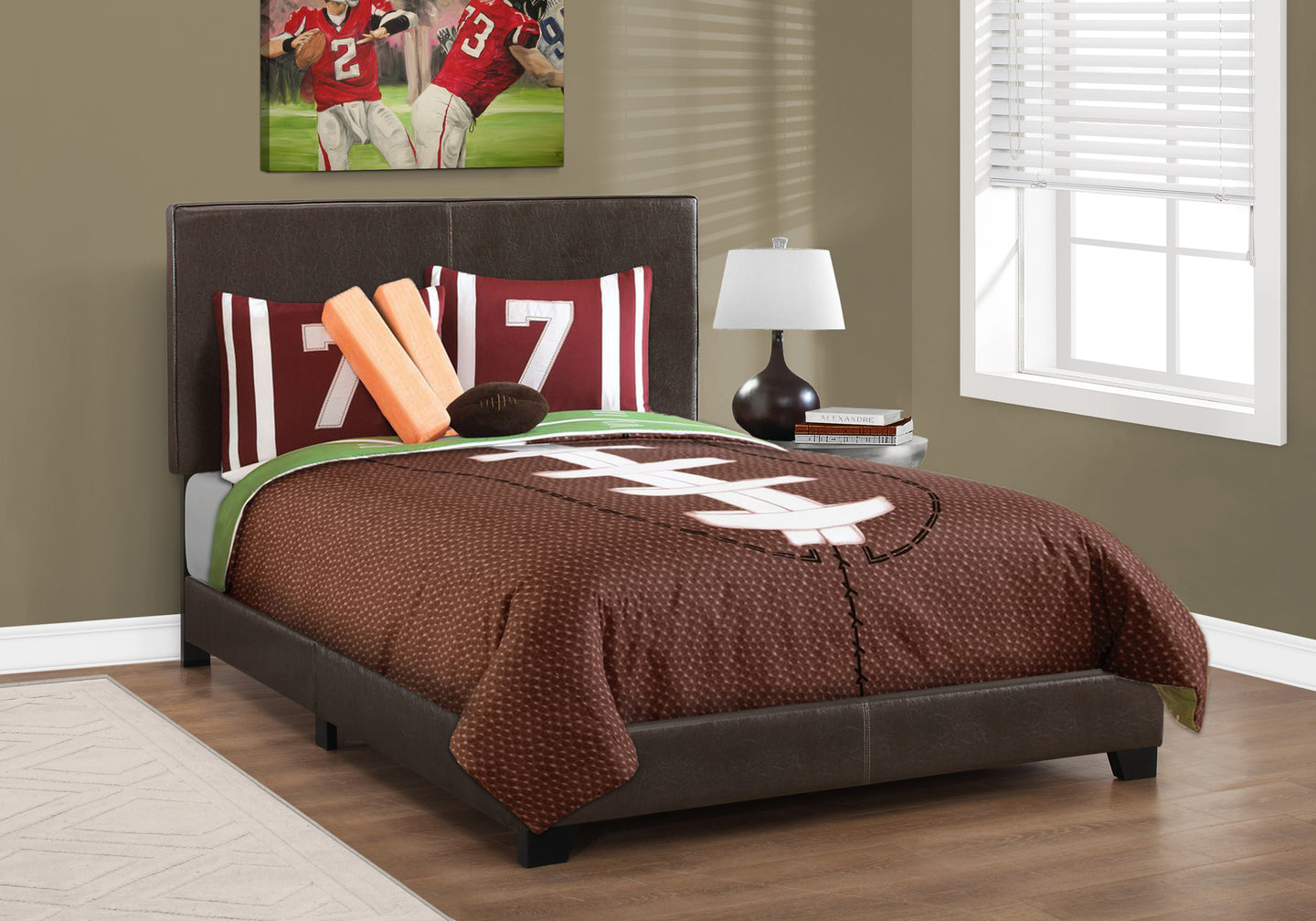 I 5910F Bed - Full Size / Dark Brown Leather-Look - Furniture Depot