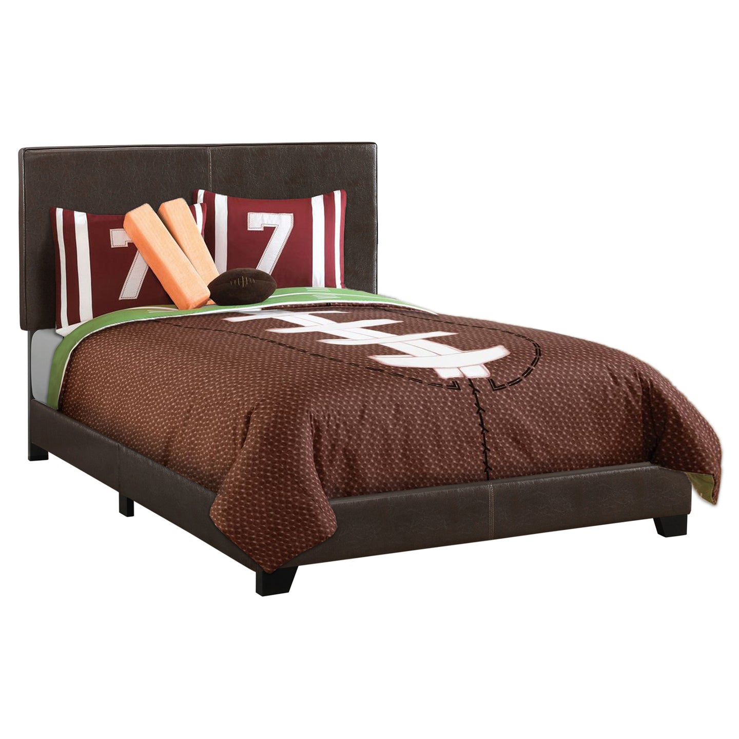 I 5910F Bed - Full Size / Dark Brown Leather-Look - Furniture Depot