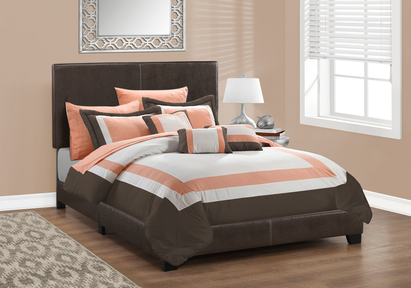 I 5910F Bed - Full Size / Dark Brown Leather-Look - Furniture Depot