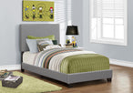 I 5912T Bed - Twin Size / Grey Leather-Look - Furniture Depot (7881125134584)