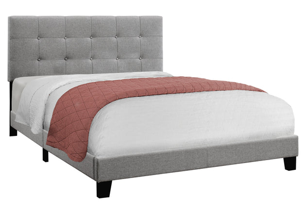 I 5920Q Bed - Queen Size / Grey Linen - Furniture Depot