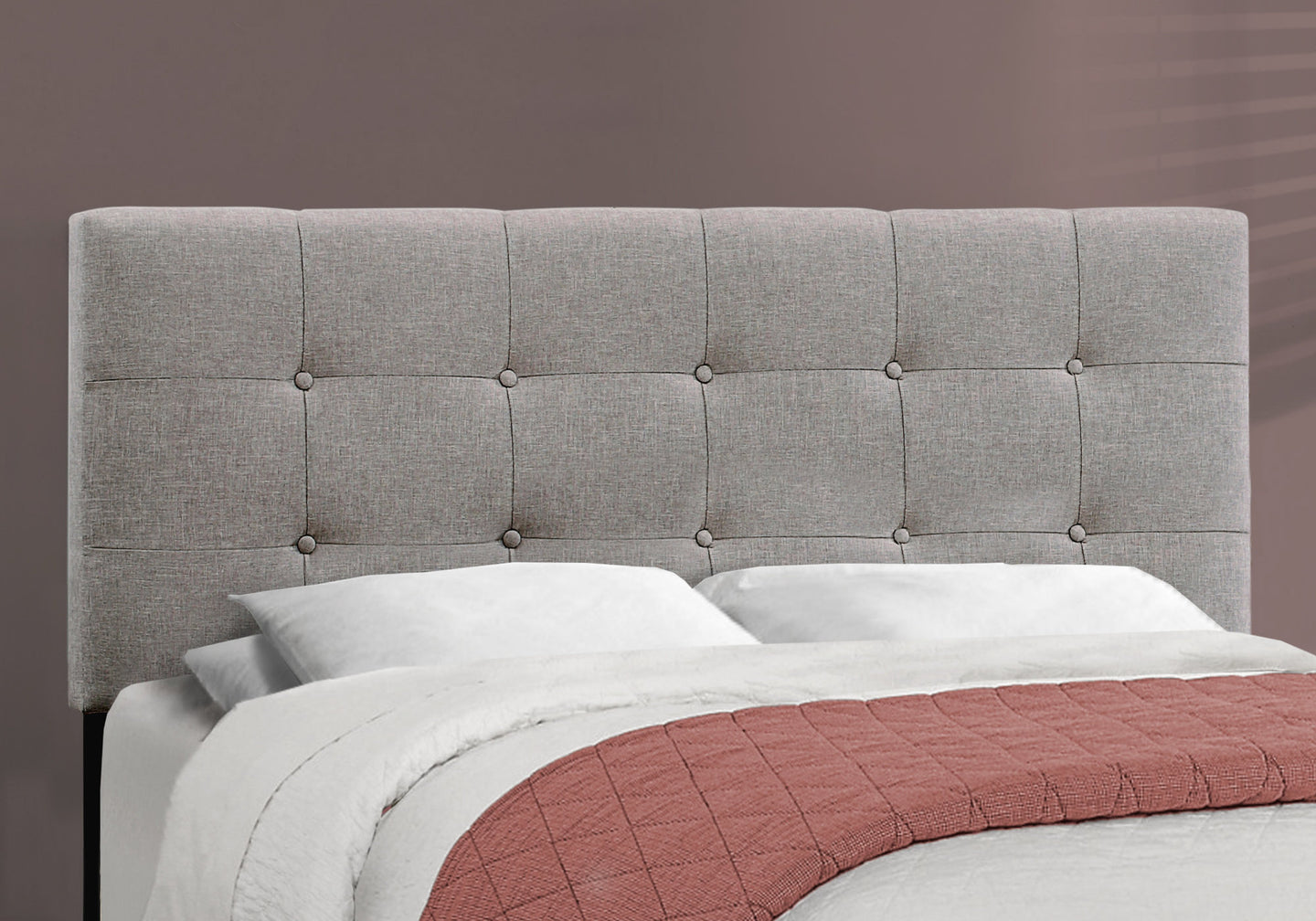 I 5920Q Bed - Queen Size / Grey Linen - Furniture Depot