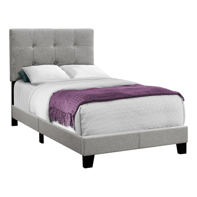 I 5920T Bed - Twin Size / Grey Linen - Furniture Depot