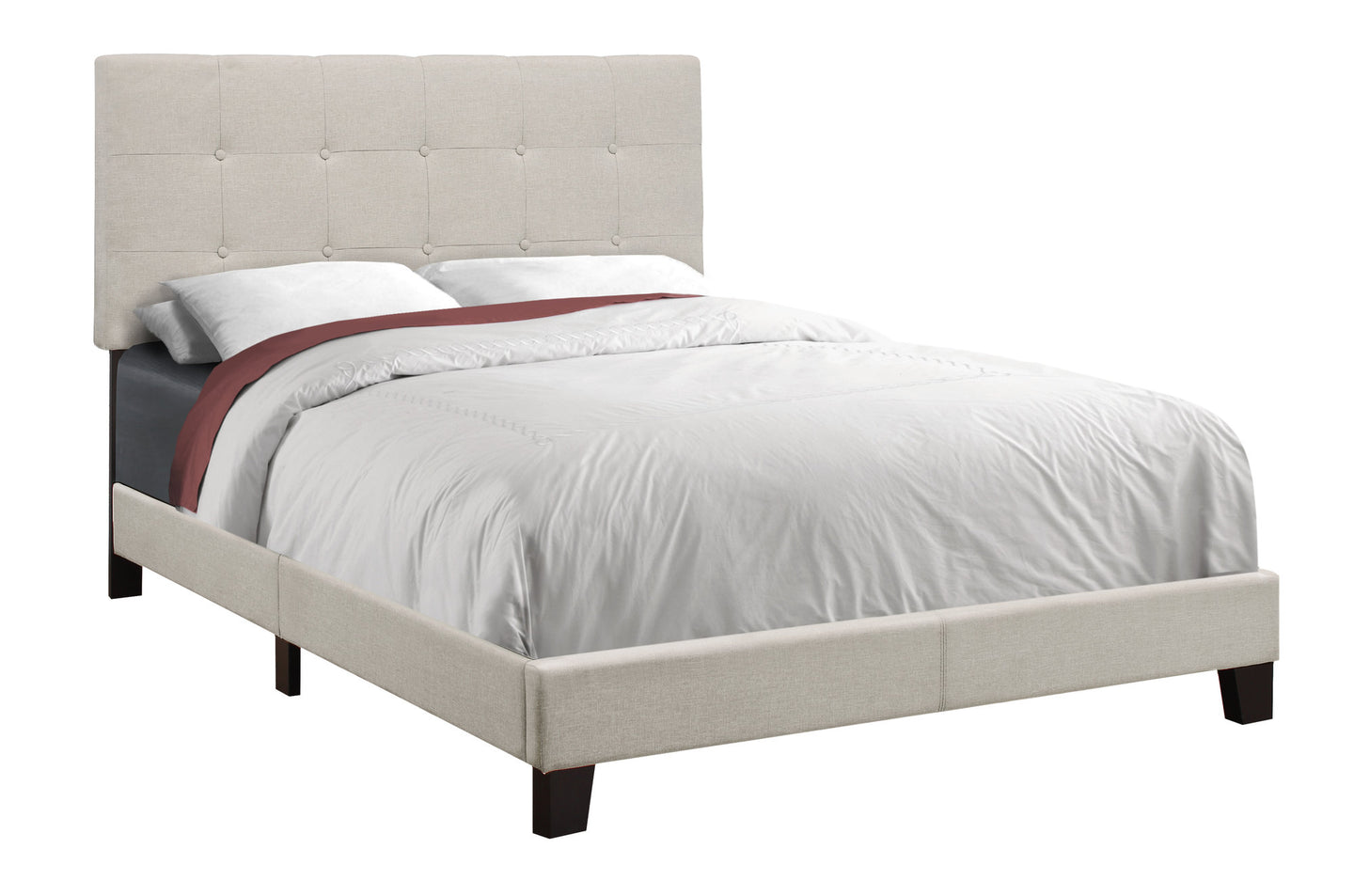 I 5921F Bed - Full Size / Beige Linen - Furniture Depot (7881125265656)