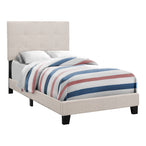 I 5921T Bed - Twin Size / Beige Linen - Furniture Depot (7881125363960)