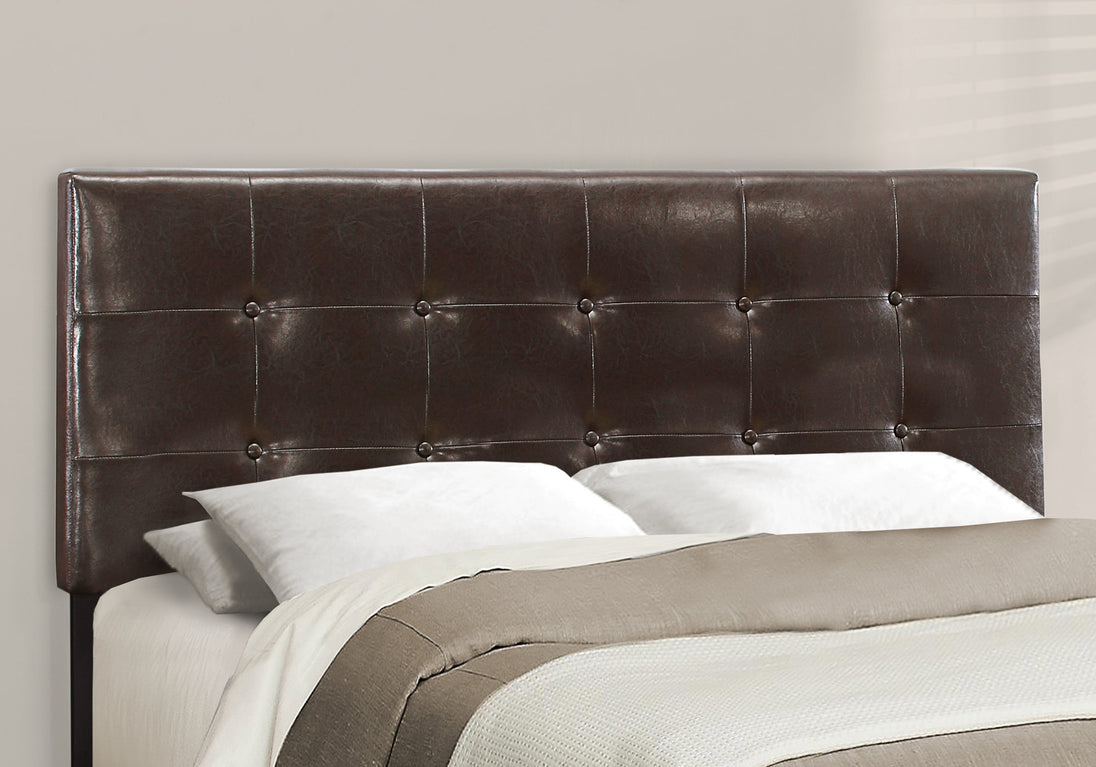 I 5922Q Bed - Queen Size / Dark Brown Leather-Look - Furniture Depot