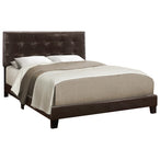I 5922Q Bed - Queen Size / Dark Brown Leather-Look - Furniture Depot