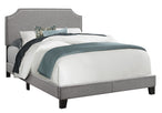 I 5925F Bed - Full Size / Grey Linen With Chrome Trim - Furniture Depot (7881125462264)