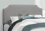 I 5925F Bed - Full Size / Grey Linen With Chrome Trim - Furniture Depot (7881125462264)