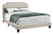I 5926Q Bed - Queen Size / Beige Linen With Antique Brass Trim - Furniture Depot (7881125527800)