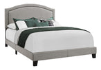 I 5936Q Bed - Queen Size / Grey Linen With Chrome Trim - Furniture Depot (7881125560568)