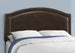 I 5938Q Bed - Queen Size / Brown Leather-Look With Brass Trim - Furniture Depot
