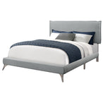 I 5950Q Bed - Queen Size / Grey Linen With Chrome Legs - Furniture Depot (7881125626104)
