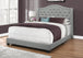 I 5966Q Bed - Queen Size / Grey Linen With Chrome Trim - Furniture Depot