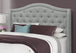 I 5966Q Bed - Queen Size / Grey Linen With Chrome Trim - Furniture Depot