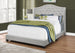 I 5967Q Bed - Queen Size / Light Grey Velvet With Chrome Trim - Furniture Depot