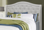 I 5967Q Bed - Queen Size / Light Grey Velvet With Chrome Trim - Furniture Depot