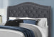 I 5968Q Bed - Queen Size / Dark Grey Velvet With Chrome Trim - Furniture Depot
