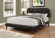 I 5982Q Bed - Queen Size / Brown Leather-Look With Wood Legs - Furniture Depot