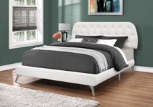 Load image into Gallery viewer, I 5983Q Bed - Queen Size / White Leather-Look With Chrome Legs - Furniture Depot
