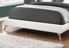 Load image into Gallery viewer, I 5983Q Bed - Queen Size / White Leather-Look With Chrome Legs - Furniture Depot