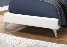 Load image into Gallery viewer, I 5983T Bed - Twin Size / White Leather-Look With Chrome Legs - Furniture Depot