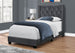 I 5986T Bed - Twin Size / Dark Grey Velvet With Chrome Trim - Furniture Depot