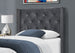 I 5986T Bed - Twin Size / Dark Grey Velvet With Chrome Trim - Furniture Depot