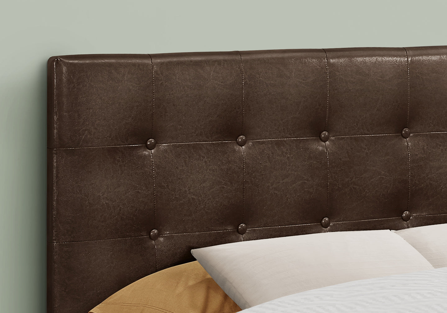 I 6000F Bed - Full Size / Brown Leather-Look Headboard Only - Furniture Depot (7881126248696)