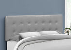 I 6001Q Bed - Queen Size / Grey Leather-Look Headboard Only - Furniture Depot