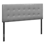 I 6001Q Bed - Queen Size / Grey Leather-Look Headboard Only - Furniture Depot