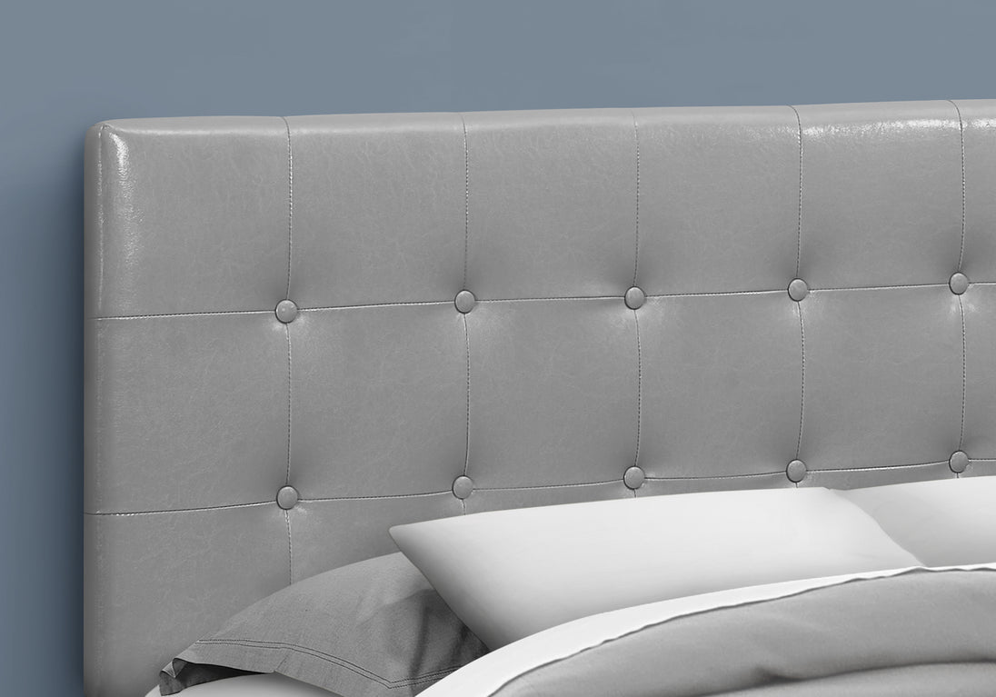 I 6001Q Bed - Queen Size / Grey Leather-Look Headboard Only - Furniture Depot