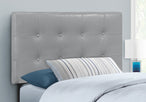 I 6001T Bed - Twin Size / Grey Leather-Look Headboard Only - Furniture Depot