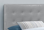 I 6001T Bed - Twin Size / Grey Leather-Look Headboard Only - Furniture Depot