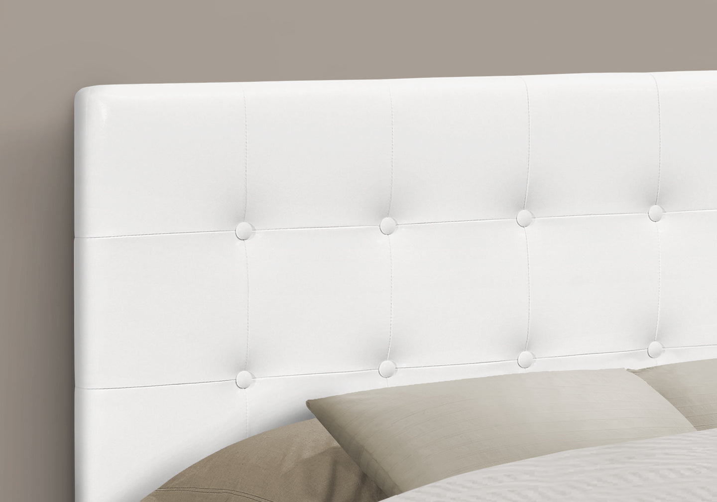 I 6002F Bed - Full Size / White Leather-Look Headboard Only - Furniture Depot (7881126412536)