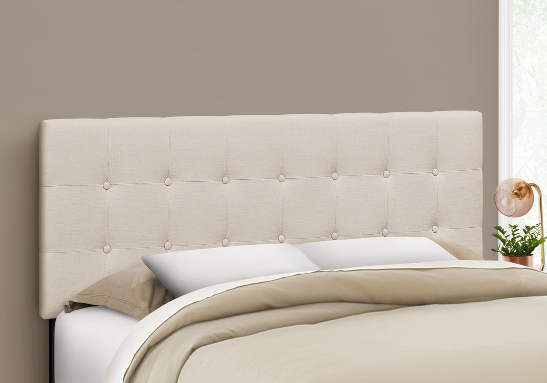I 6004Q Bed - Queen Size / Beige Linen Headboard Only - Furniture Depot (7881126674680)
