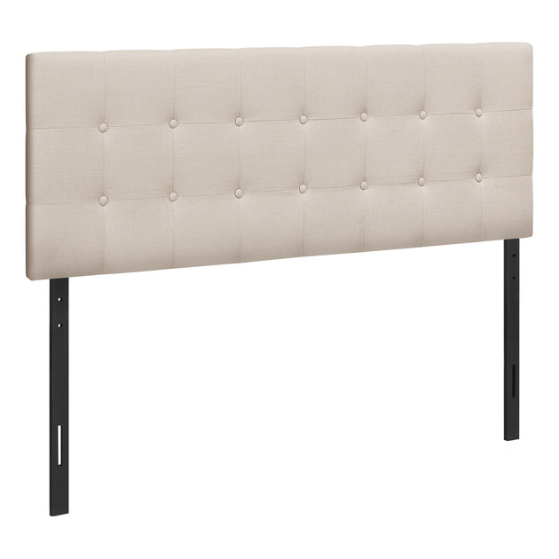 I 6004Q Bed - Queen Size / Beige Linen Headboard Only - Furniture Depot (7881126674680)