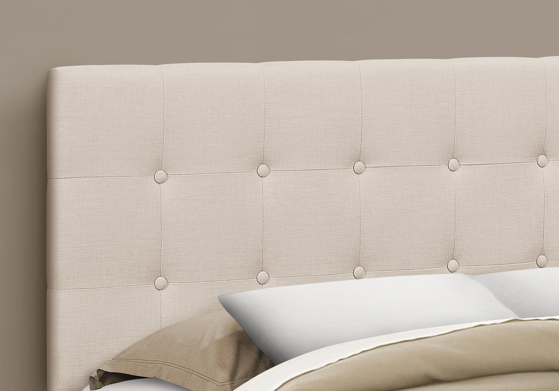 I 6004Q Bed - Queen Size / Beige Linen Headboard Only - Furniture Depot (7881126674680)
