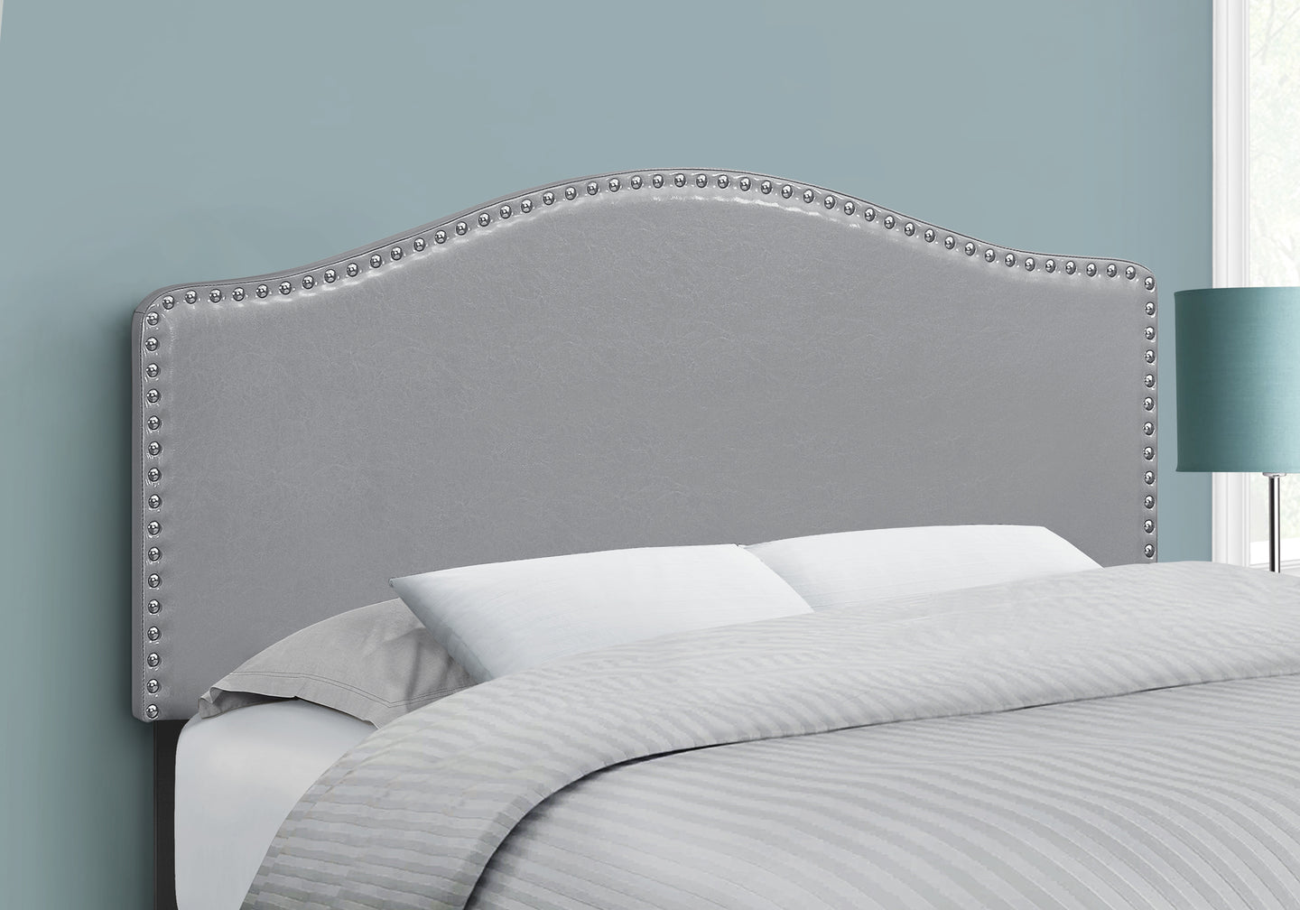 I 6011F Bed - Full Size / Grey Leather-Look Headboard Only - Furniture Depot (7881126805752)