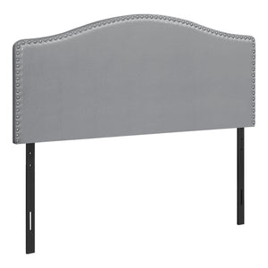 I 6011Q Bed - Queen Size / Grey Leather-Look Headboard Only - Furniture Depot