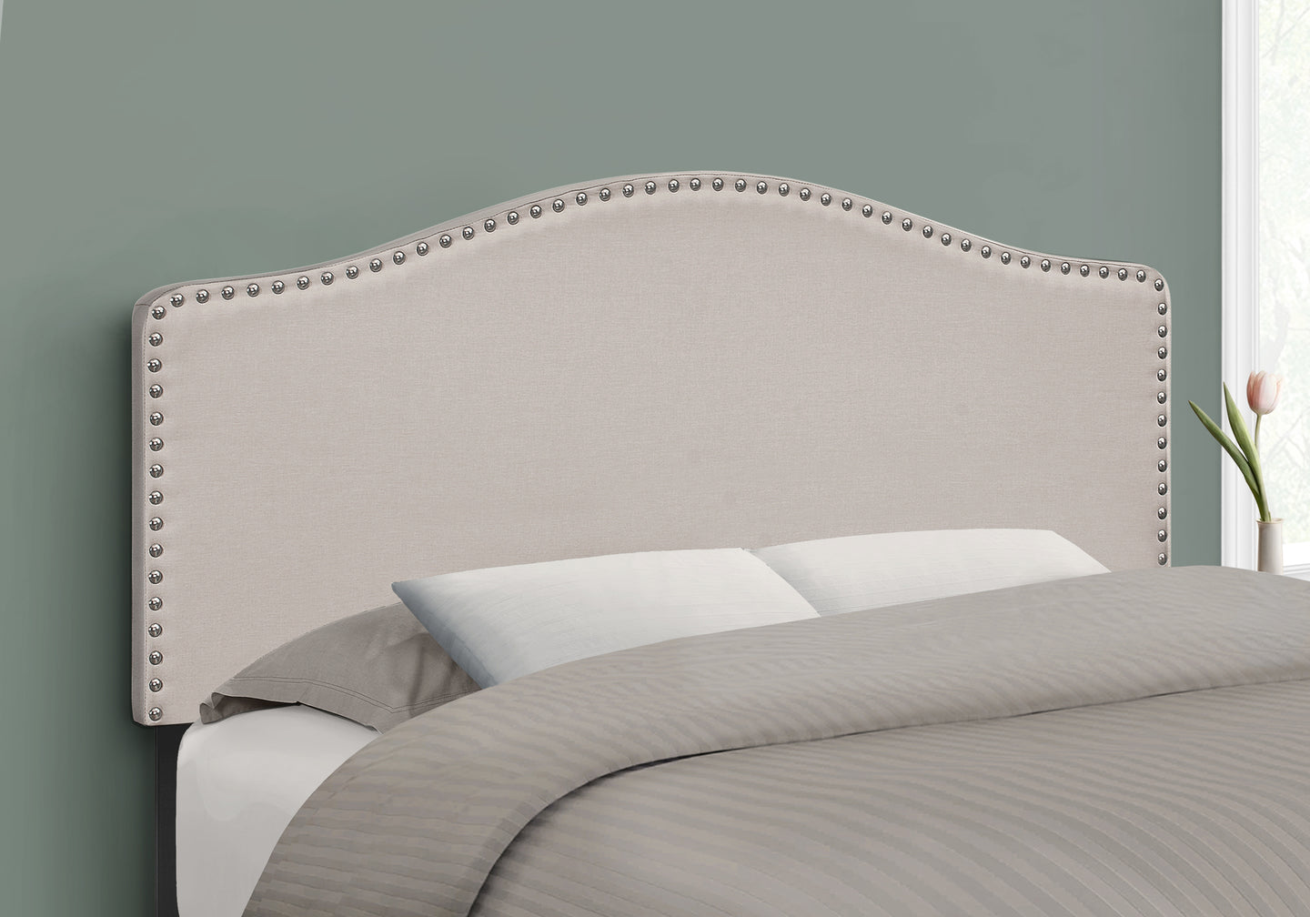 I 6014F Bed - Full Size / Beige Linen Headboard Only - Furniture Depot (7881127100664)
