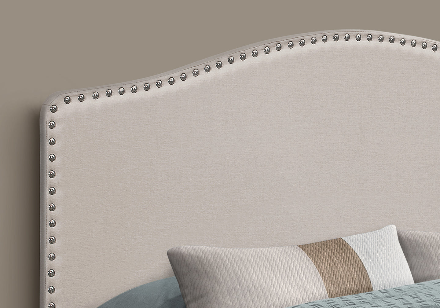 I 6014Q Bed - Queen Size / Beige Linen Headboard Only - Furniture Depot (7881127133432)