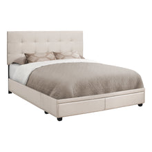 Load image into Gallery viewer, I 6021Q Bed - Queen Size / Beige Linen With 2 Storage Drawers - Furniture Depot (7881127198968)