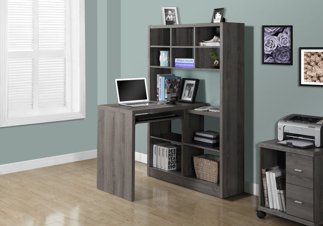 I 7041 Computer Desk - Dark Taupe Left Or Right Facing Corner - Furniture Depot