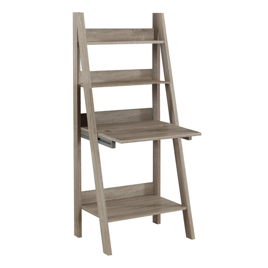 I 7042 Computer Desk - 61"H / Dark Taupe Ladder Style - Furniture Depot